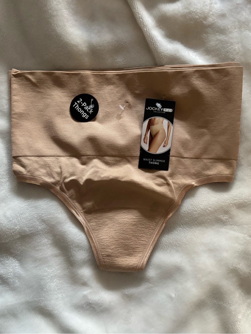 NWT Jockey Life Waist Slimmer Thong - Nude Beige pack of 2